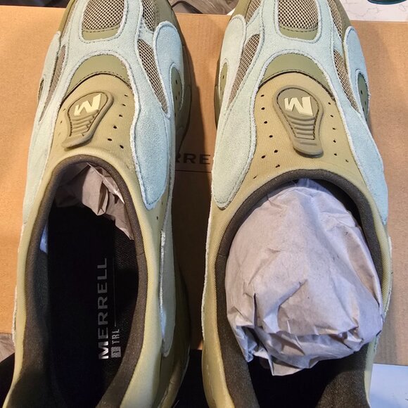 Merrell Moc Speed Streak Evo SE Suede Sneakers Mens SLIP-ON SIZE 10 Olive NEW - Picture 7 of 14